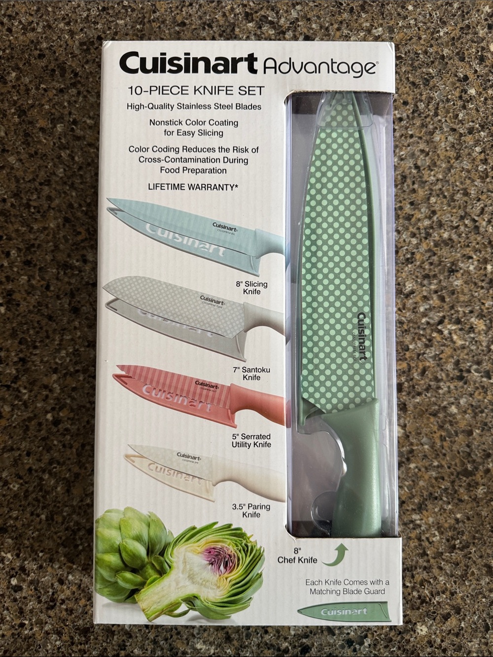 Cuisinart Advantage 10-Piece Color-Coated 10 piece Knife Set NEW